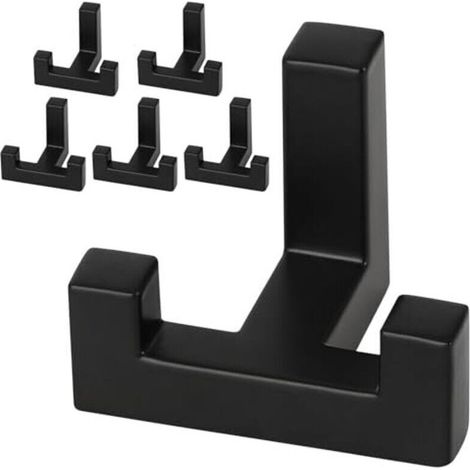 Ganci per pannelli acustici - 6 ganci neri, binario di sospensione con punte in gomma e viti, robusti, per pannelli acustici in bagni, camere da letto, soggiorni e su porte, c- Crezuo (1/4)