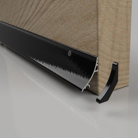 Black Door Rain Deflector 32mm With Caps Face Fixed Bottom Door Strip Stormguard (1/5)