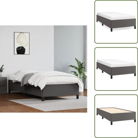 Bettgestell Grau 80x200 cm Kunstleder - Bettesrahmen - Schlafzimmermöbel - Kunstledersofa - Doppelbett - Einzelbett (1/5)