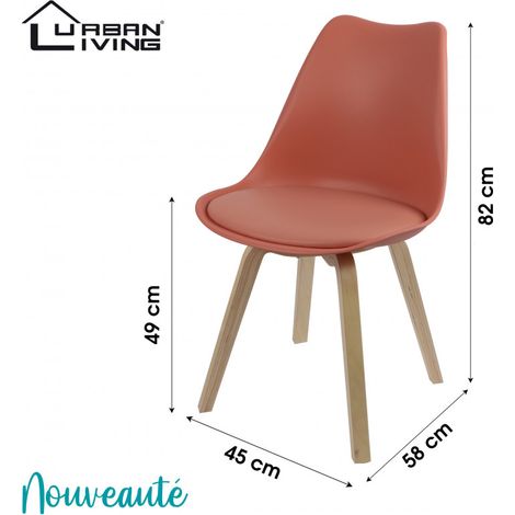 Chaise style épuré avec coussin - L 45 x l 58 x H 82 cm - Bois de rose - Livraison gratuite