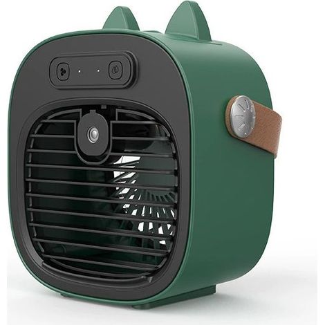 Ventilateur portable rechargeable USB 7,36" vert – 3 vitesses, batterie 4000 mAh, idéal dortoir, bureau et camping (1/5)