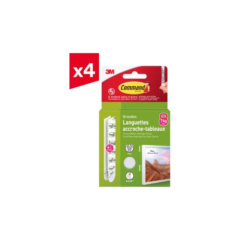 Lot de 4 languettes pour tableaux Command™ L