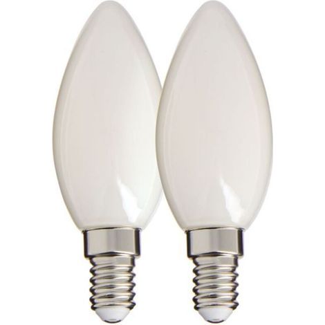 2er-Pack matte LED-Filamentlampen mit Flammenmuster, E14-Sockel, 470 lm, entspricht 40 W, 4000 K neutralweißes Licht