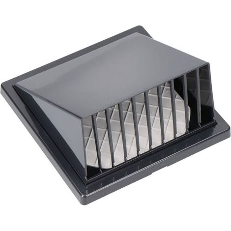 Grille de ventilation en ABS avec hotte couleur gris anthracite Ø100mm 17x17cm