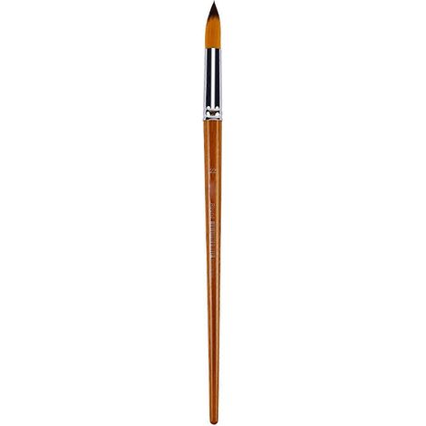 Pinceau professionnel plat/rond/éventail pour peinture acrylique, aquarelle et huile, manche en bois, poils en nylon multicolores (1/5)