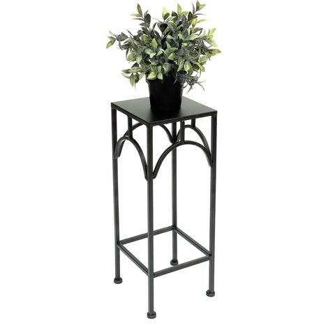 DanDiBo Blumenhocker Metall Schwarz Eckig 50 cm Blumenständer 96132 S Beistelltisch Blumensäule Modern Pflanzenständer Pflanzenhocker (1/5)