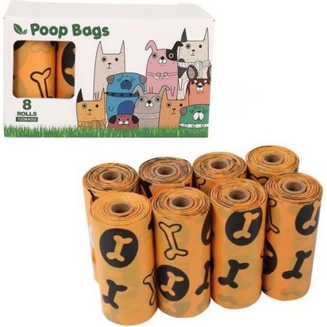 Sacs À Déjections Animaux - Biodégradables PEHD+PPE - Pour Chiens Et Chats - 8 Rouleaux (1/5)