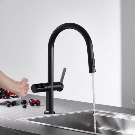 IMEX - grifo monomando de cocina extraíble negro (1/5)