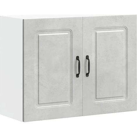Mueble de pared de cocina Kalmar de 80 x 31 x 60 cm amplio espacio de almacenamiento moderno madera de ingeniería gris hormigón 020049996 (1/5)