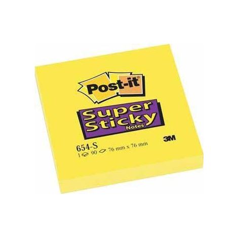 Post-It 654-S pouch autoadesiva Quadrato Giallo 90 fogli Autoadesivo