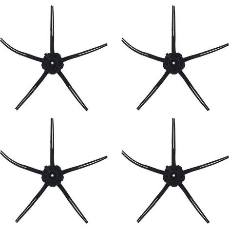 Accessoires pour balayeuse à brosses latérales, pièces de rechange pour balayeuse ROBOROCK Q5 (4 brosses latérales pentagonales noires) ( )