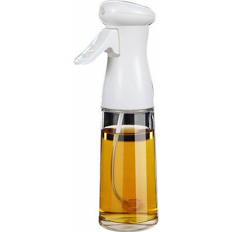 Pulvérisateur d'huile Vaporisateur d'huile en verre 200 ml Pulvérisateur de brouillard non colmatant pour huile d'olive Eau Sauce soja Cuisson Cuisson Rôtir Barbecue (Blanc) (1/5)