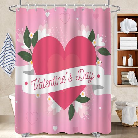 Rideau de bain imprimé polyester 180x180 infroissable séparation douche pour délimiter l’espace dans une salle de bain ouverte (1/5)