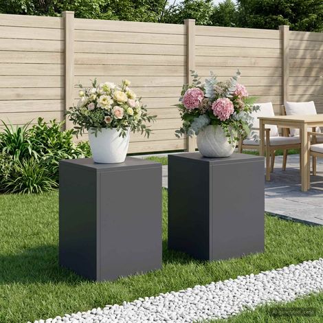 vidaXL Plant Stand 2 pcs Anthracite 30 x 30 x 40 cm Galvanised Steel (1/5)
