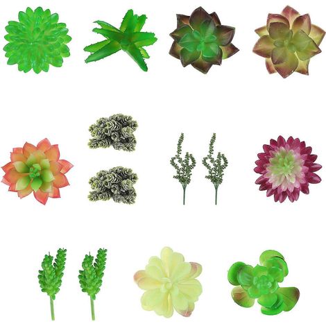 16 künstliche Sukkulenten in verschiedenen Farben, realistische Grünpflanzen und künstliche Kaktusblüten für Zimmerpflanzen, DIY-Arrangements und Tischdekoration