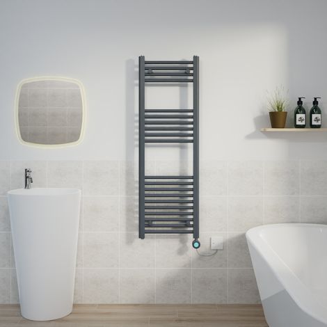 Thermostatic Towel Rail Straight Timer Sand Grey 1200x400mm