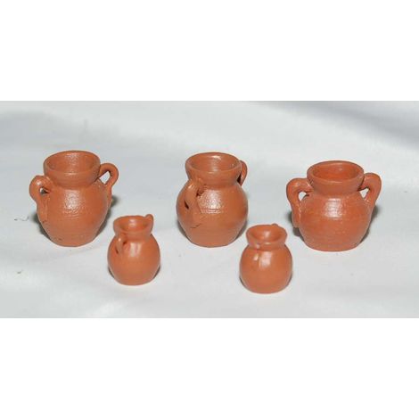 Set 5 Brocche in Terracotta - Decorazioni Presepe (1/2)