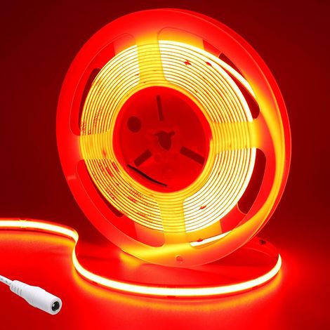 24V COB Ruban LED Rouge 620nm 480LEDs/M 5M IP20 Non étanche Flexible (1/5)