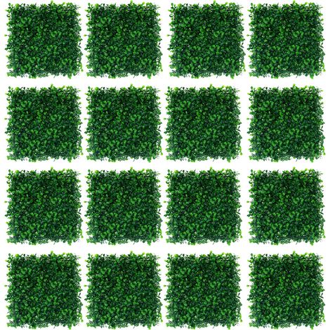 de décoration murale fleurs d'intérieur en plante verte simulée panneau mural artificielle 2525cm 16 pièces 25cm Plastique (1/5)