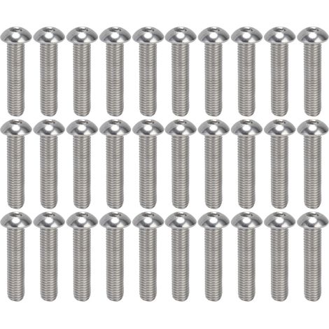 30 pièces vis à tête cylindrique hexagonale A2 inox M10x1.5 pas gros filetage kit M10x45 (1/5)