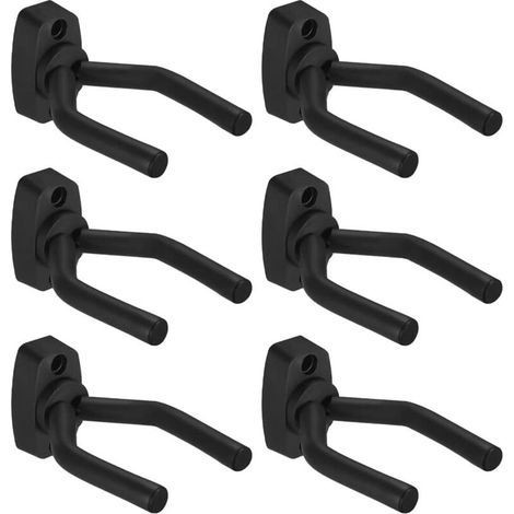 Gitarren-Wandhalterung, Gitarrenaufhänger, Gitarrenhalter kompatibel mit Akustik-/Bass-/E-Gitarre/Banjo/Ukulele/Violine (6er-Pack)