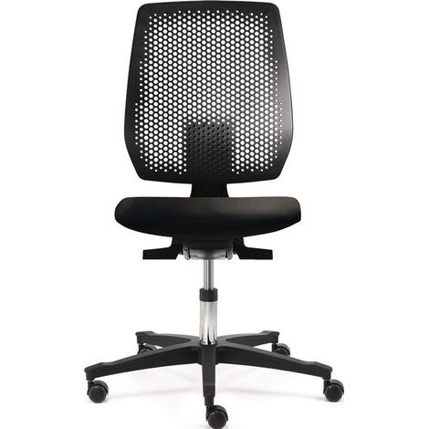 Tec spot sedia da lavoro girevole rivestimento in ecopelle nera ruote altezza seduta 410-570 mm DAUPHIN