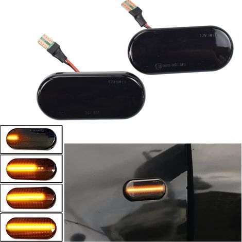 2 pièces LED Feux de jour Clignotant Latéraux Dynamique Ambre Compatibile pour SEAT Ibiza 6L Cordoba Toledo Leon Compatibile pour ford C-Max Fiesta Focus MK2 Fusion Galaxy (1/5)