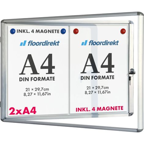 Schaukasten Innen Premium 37 x 48 cm 2 x A4 Mit 4 Magneten