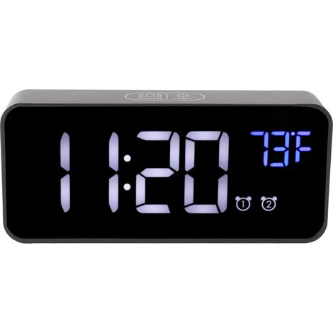 Réveil numérique LED avec thermomètre et fonction snooze, chargement USB, décoration pour chambre ou bureau (1/5)