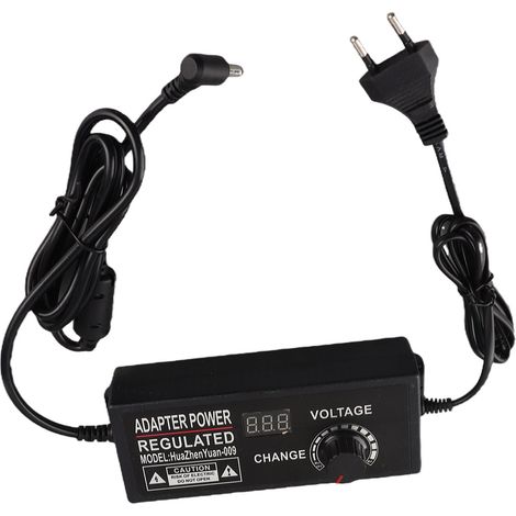 Adaptateur secteur régulé 3-12 V CC 10 A avec affichage de la tension CA 110-240 V (1/5)