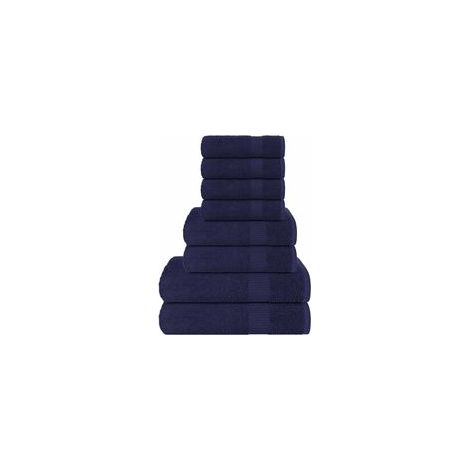 Set mit 8 FROGN-Servietten in Marineblau, 360 g/m² - Crezuo (1/4)