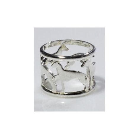 Whippet durchbrochener Ring aus Sterlingsilber