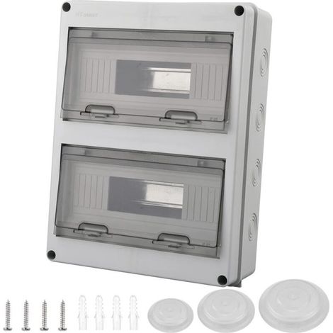 Coffret Electrique Etanche Exterieur IP65, 24 Modules, IP65 ABS de Surface en Plastique, Boite de Boitier Etanche Electrique Exterieur, Armoire de Contrôle, Boitier de Jonction (1/5)