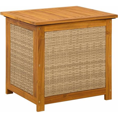 Coffre de Rangement en Bois d'Acacia Massif pour Jardin, Boîte de Stockage Étanche 88L (1/5)