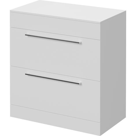 Napoli 460 Gloss White 800mm 2 Drawer Vanity Unit for Countertop Basins - 800mm - Chrome 480mm Handle