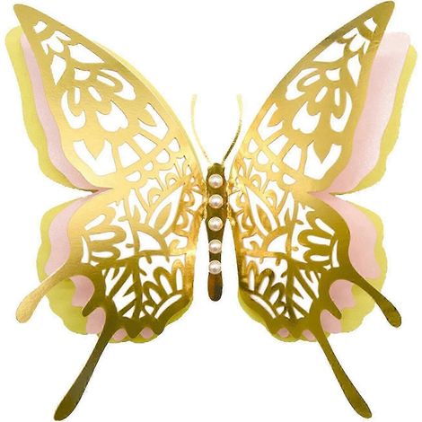 Papillon 3D, autocollants muraux 4 couches pour décoration de patio, pelouse et jardin, idéal pour un anniversaire-Style A (1/5)