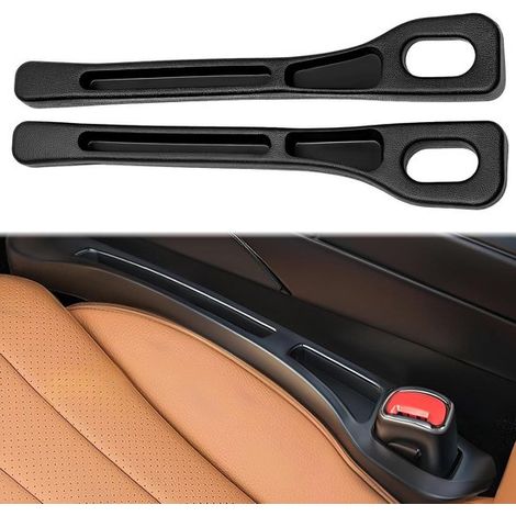 Juego de 2 cajas organizadoras universales para asientos de coche, fabricadas en piel sintética (PU) de color negro, para organizar teléfonos móviles, llaves y objetos pequeños. (1/5)