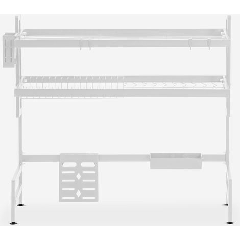 Scolapiatti da appoggio sopra lavello cucina salvaspazio 95x27x79 Teket - Bianco