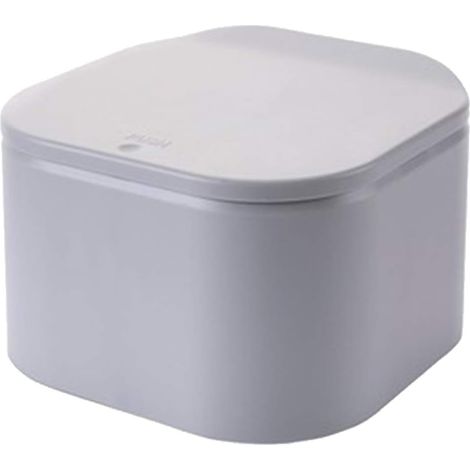 Poubelle de bureau Mini couvercle de bureau de style européen poubelle à ressort boîte de rangement des ordures de bureau avec couvercle poubelle organisateur de bureau 18,5 11,5 gris 1 pièce (1/5)