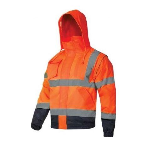 Isolierte Warnjacke mit Handschutz, Größe „L“, CE-zertifiziert, lahti (1/3)
