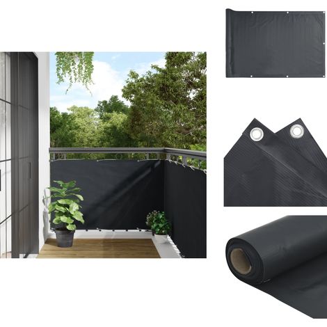 Balkon-Sichtschutz Anthrazit 90x300 cm Oxford-Gewebe - Balkon Sichtschutz - Windschutz - Wasserfest - UV Schutz - Oxford Gewebe (1/5)