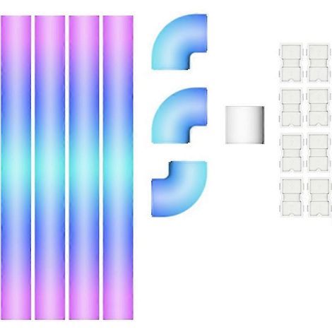 Tuya WIFI RGB IC Glide Appliques murales LED à jonction, synchronisation musicale, contrôle via application et commande vocale, prise US (1/5)