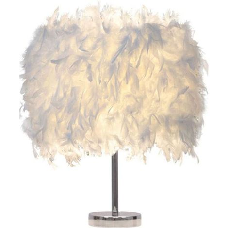 Lampe de Table Plume Blanche Moderne Lampe de Bureau Chambre Enfants Chambre (1/4)