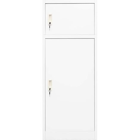Maison Exclusive - Armadietto per Sella Bianco 53x53x140 cm in Acciaio (1/5)