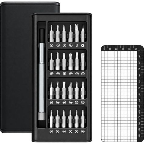 Tournevis De Précision 26-en-1,Tournevis Lunettes Opticien Avec 24 Embouts Magnétiques,Y Pentalobe U Torx,Pour Réparation Smartphone,Tablette,PC,Montre,Lunettes et Console et Électronique (1/5)