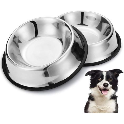 Hundenäpfe aus Edelstahl, Wassernäpfe für mittelgroße/große Hunde, Futternäpfe (22 cm)