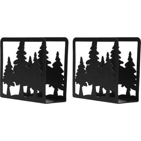 Lot de 2 porte-serviettes en forme d'arbre ajouré, en acier inoxydable épais antidérapant avec base stable, pour une fête sur le thème du pin. (1/5)