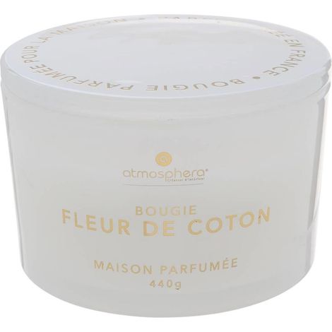 Bougie Parfumée en Verre "Glowy" 440g Fleur de Coton (1/3)