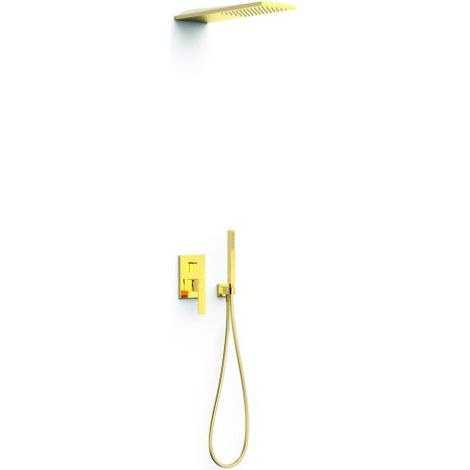Kit mitigeur encastré 2 voies Rapid‑box pour douche Slim Or 24K - TRES 20238005OR