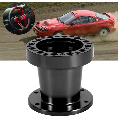 Adaptateur moyeu volant universel 3 pouces, kit espaceur aluminium noir pour direction auto, entretoise fixation volant personnalisé. (1/5)